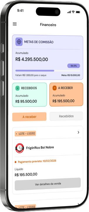 Tela Financeiro do BullApp